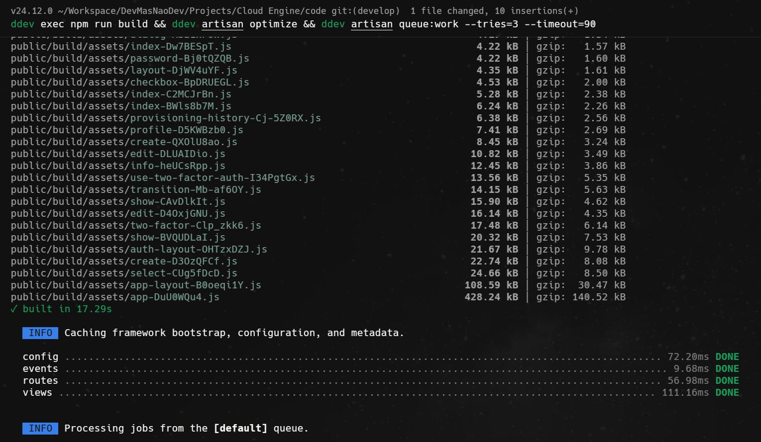 Cloud Engine em execução
